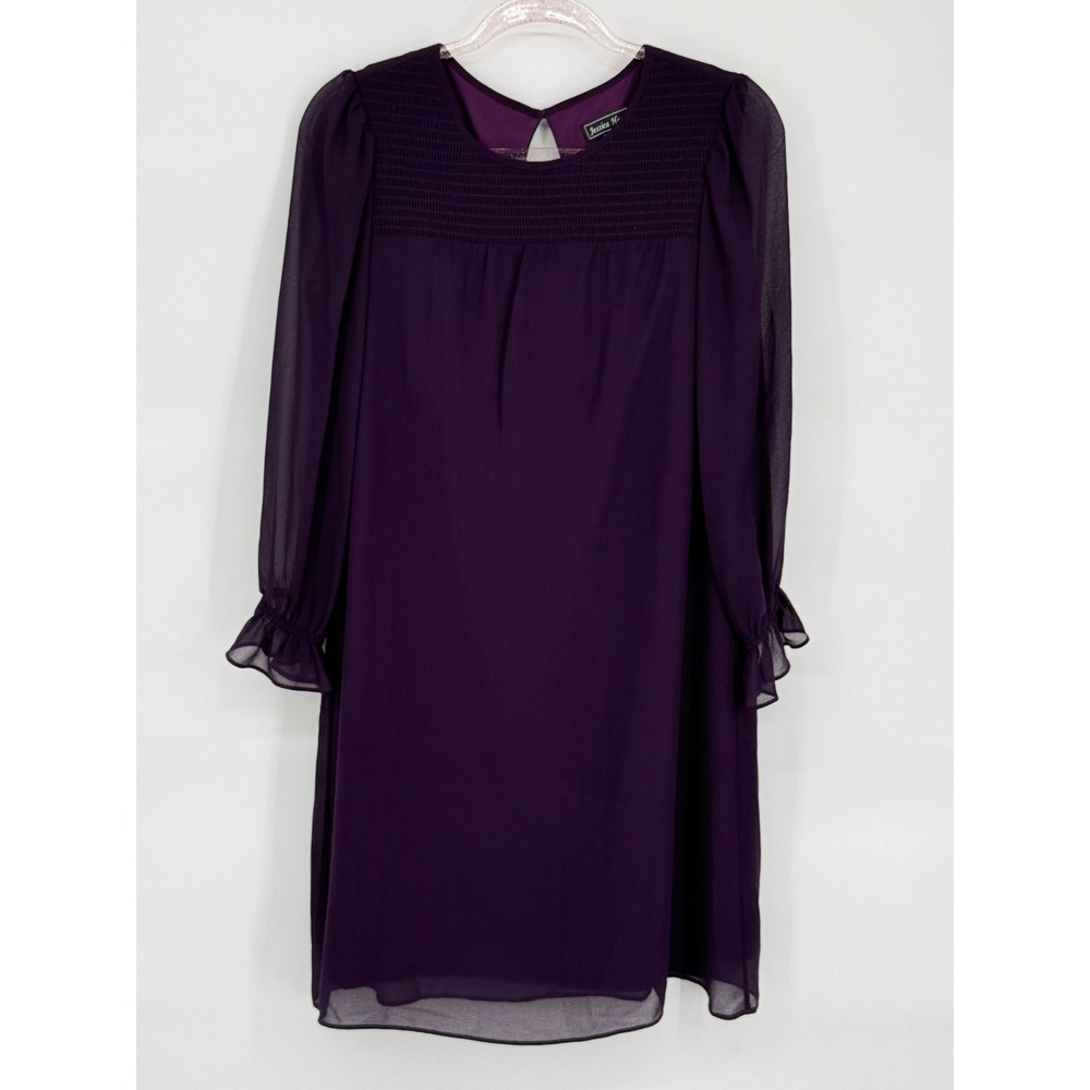 Jessica Howard Purple Long Sleeve Party Dress Sz 8 Pretty!